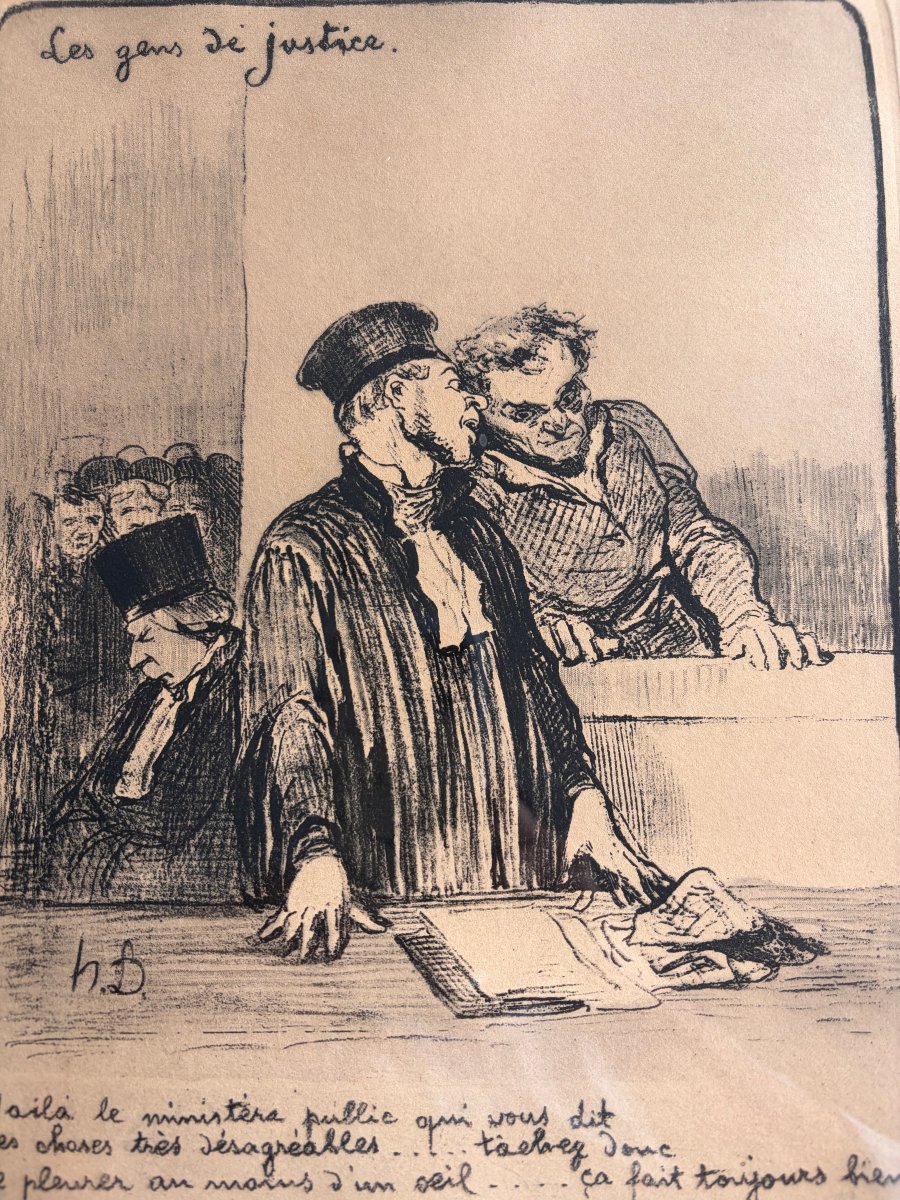 Satirical Lithograph By Honoré Daumier (1808–1879) From "les Gens De Justice," Plate 21-photo-3