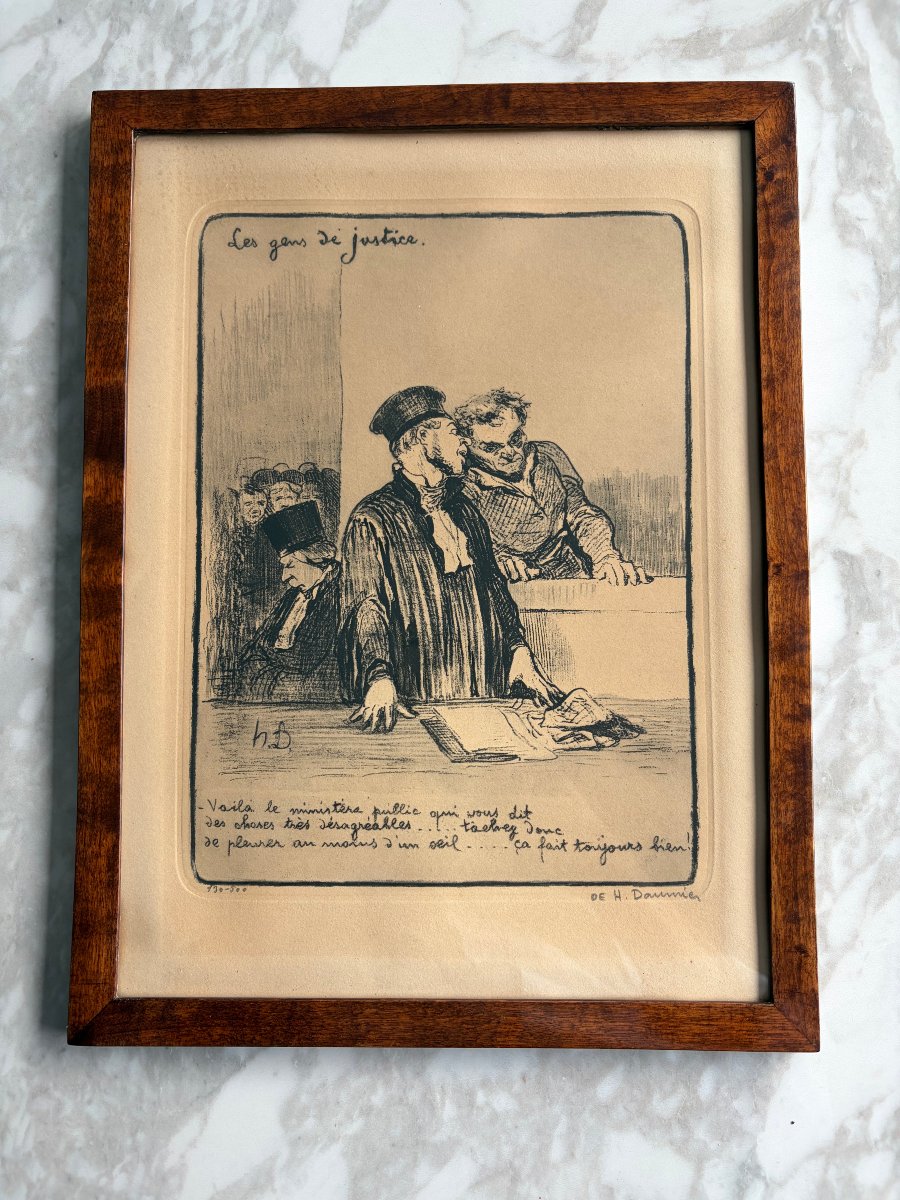 Satirical Lithograph By Honoré Daumier (1808–1879) From "les Gens De Justice," Plate 21