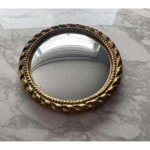 "witch's Eye" Mirror, Carved Wooden Frame