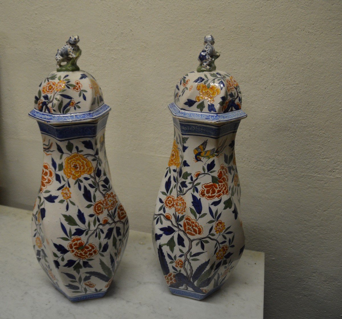 Pair Of Delft Earthenware Vases-photo-4