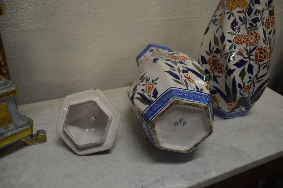 Pair Of Delft Earthenware Vases-photo-1