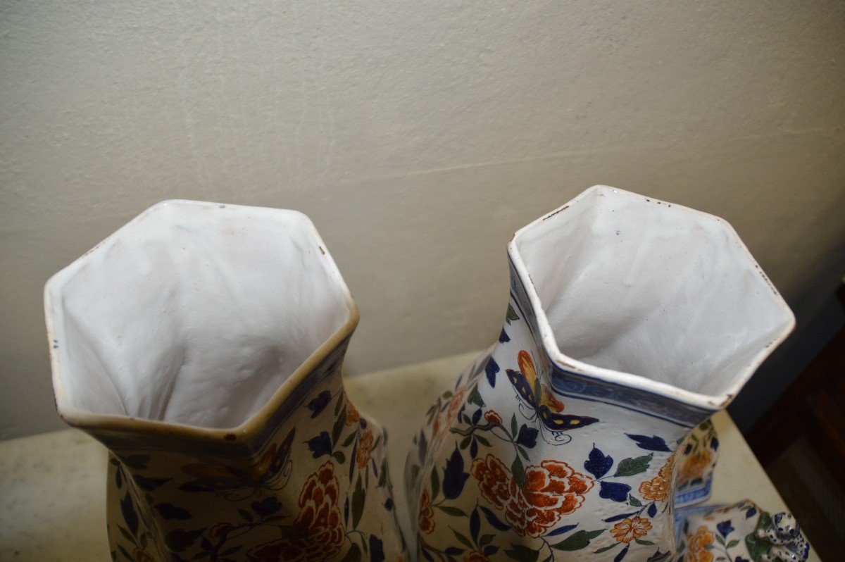 Pair Of Delft Earthenware Vases-photo-2