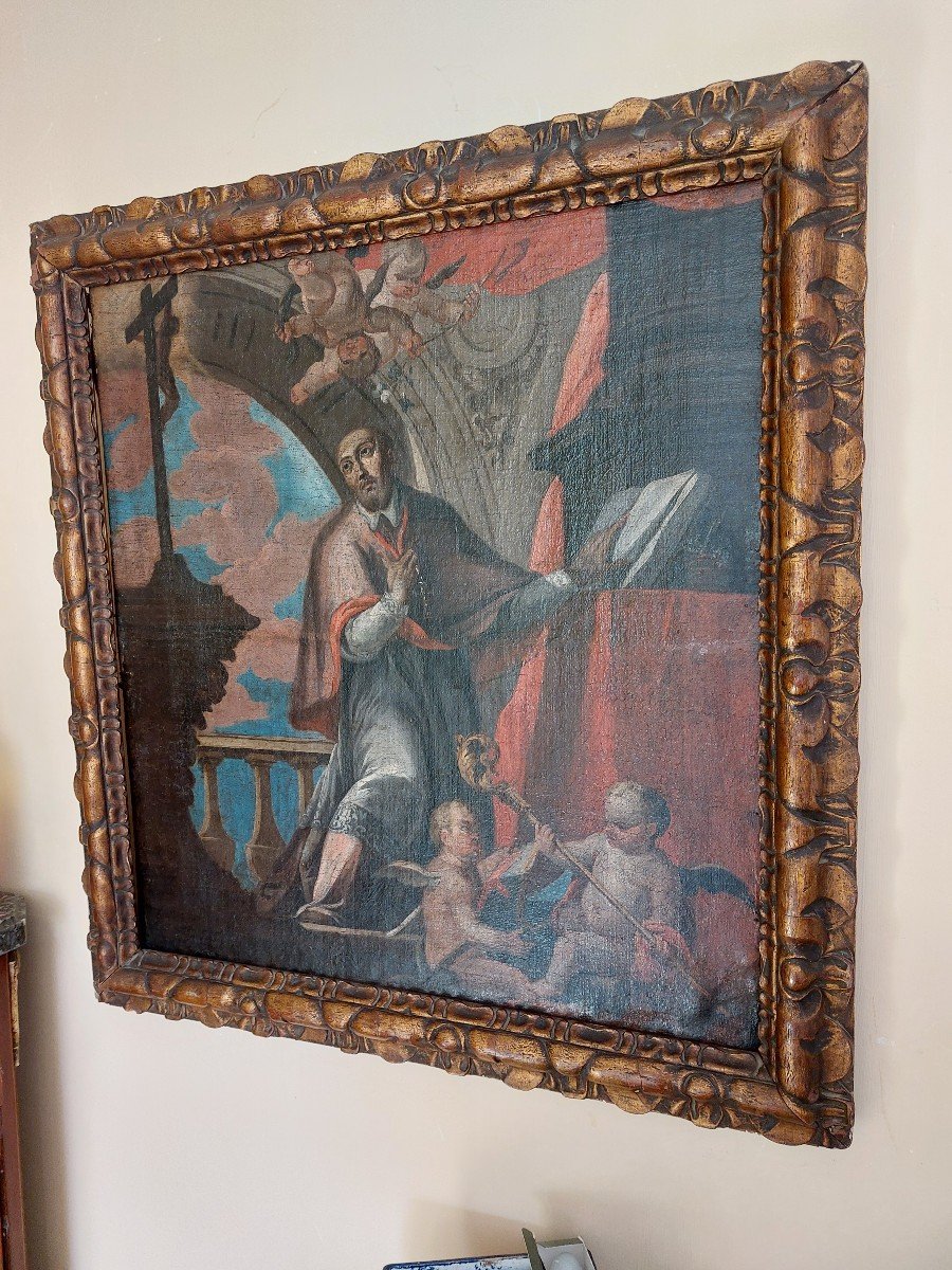 Huile sur toile epoque XVIIeme-photo-2