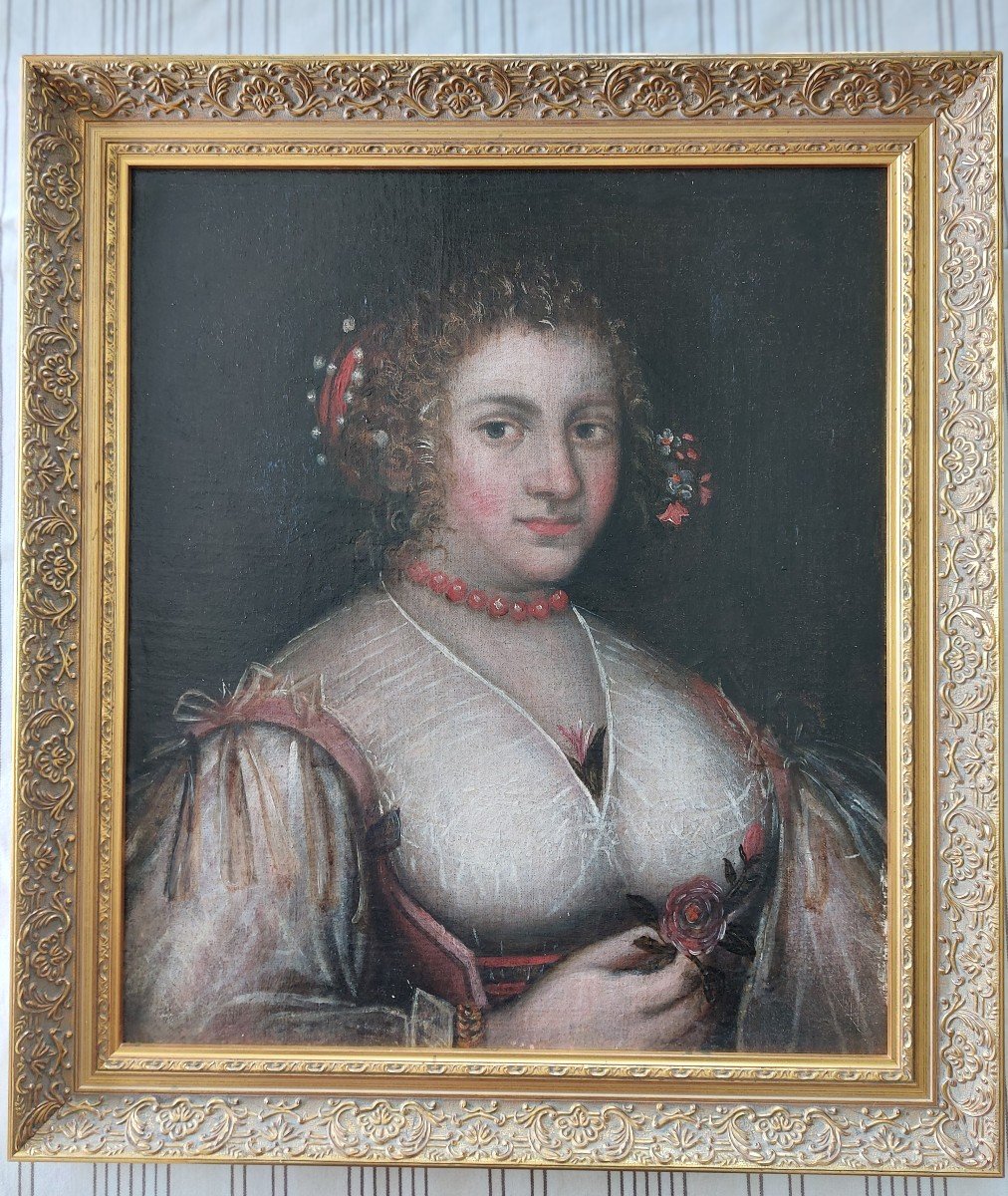 Portrait de dame epoque Louis XIV-photo-3
