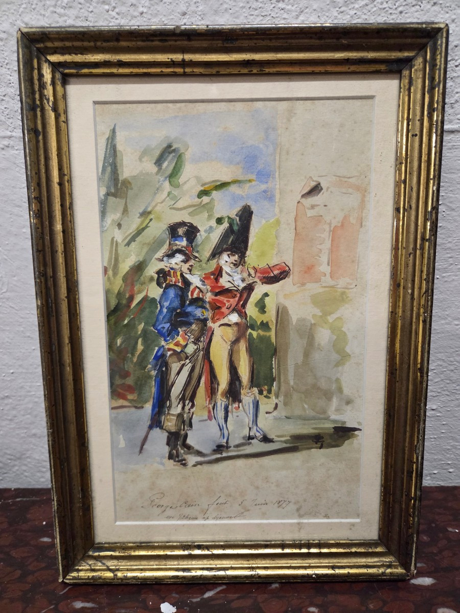 Gouache On Paper By Georges Cain