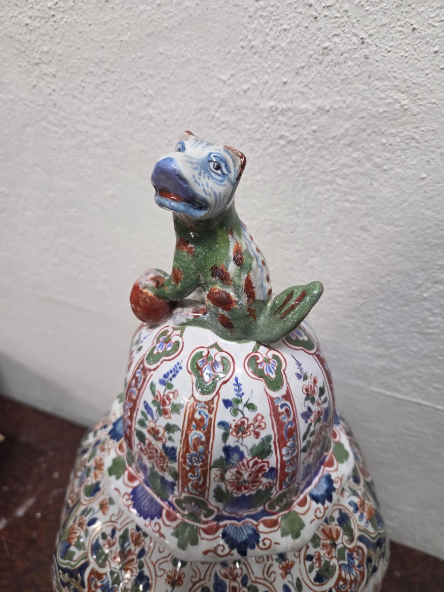 Grande potiche en faience de Desvres -photo-2
