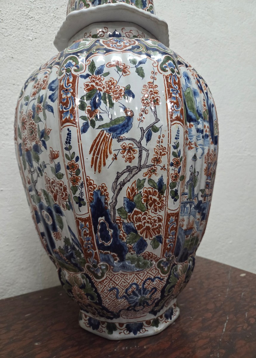 Grande potiche en faience de Desvres -photo-4