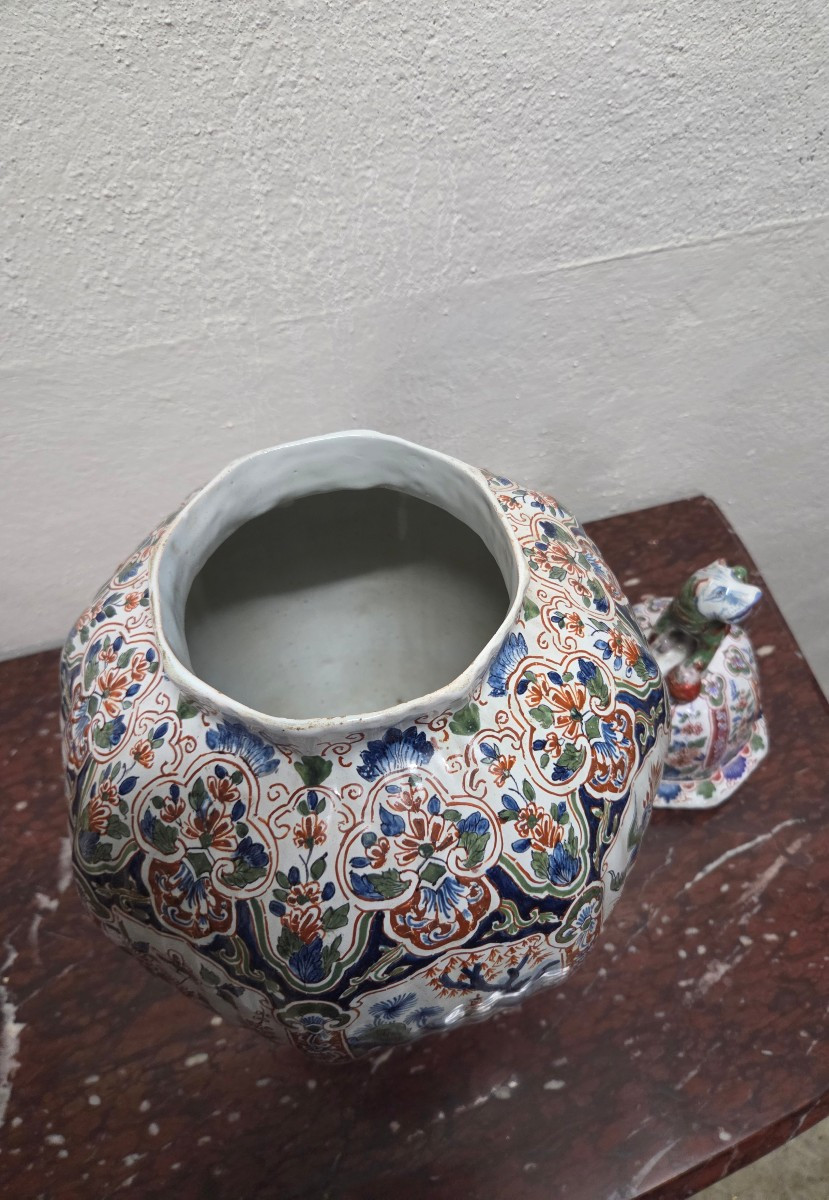 Grande potiche en faience de Desvres -photo-2