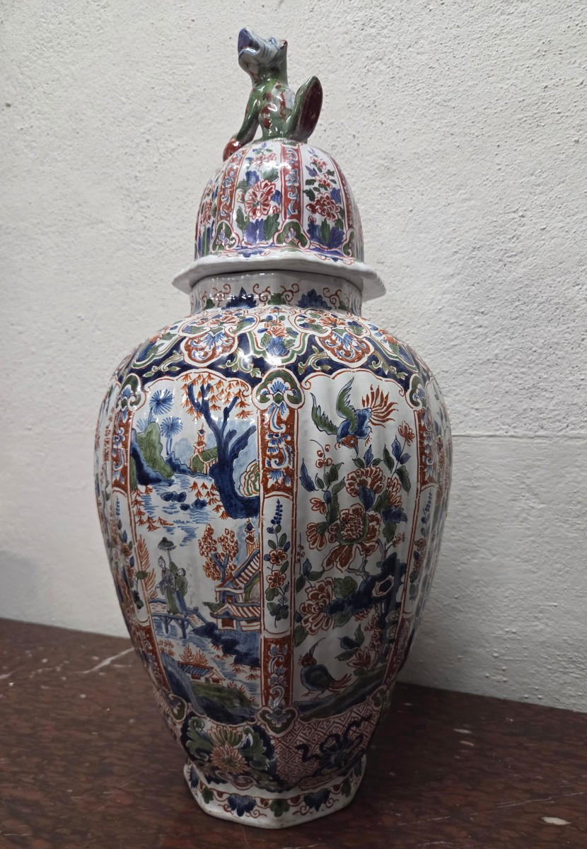 Grande potiche en faience de Desvres -photo-3