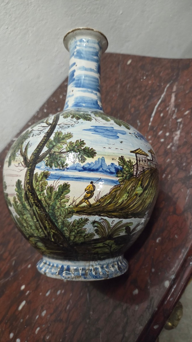 Vase bouteille en faience de Castelli-photo-4