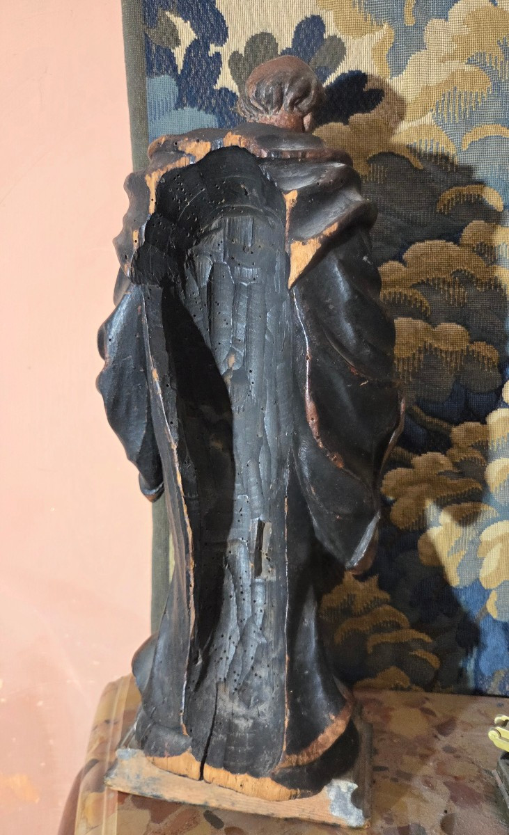 17th Century Carved Wooden Saint-photo-1