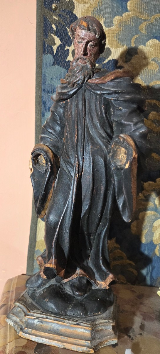 17th Century Carved Wooden Saint