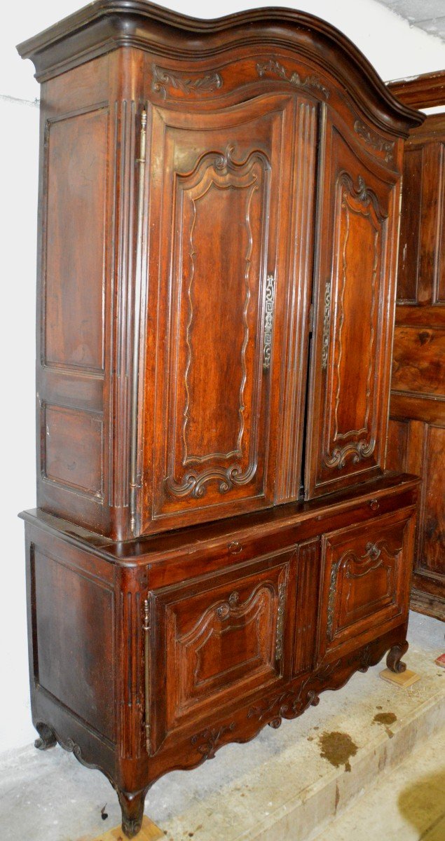 Buffet 2 Walnut Body Louis XV Period-photo-2