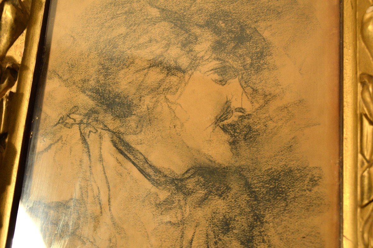 Charcoal Portrait Of A Woman-photo-3