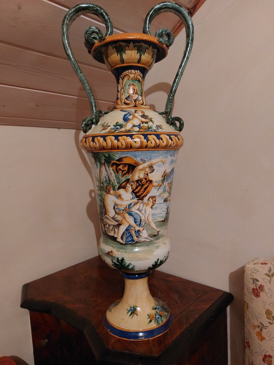 Italian Majolica Vase-photo-2