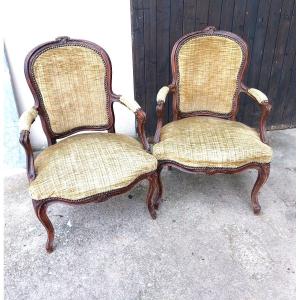 Pair Of Louis XV Armchairs