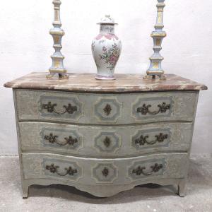 Commode Louis XV en bois laqué 