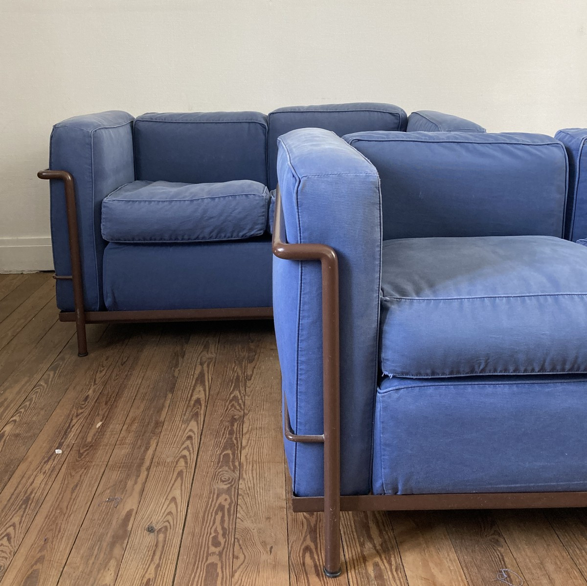 Pair Of Lc2 Le Corbusier Sofas For Cassina