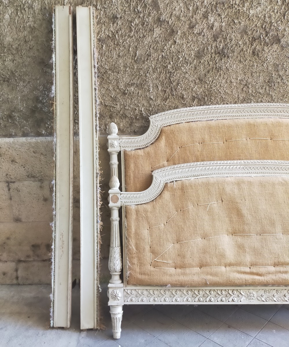 Louis XVI Style Double Bed, 19th Century-photo-2