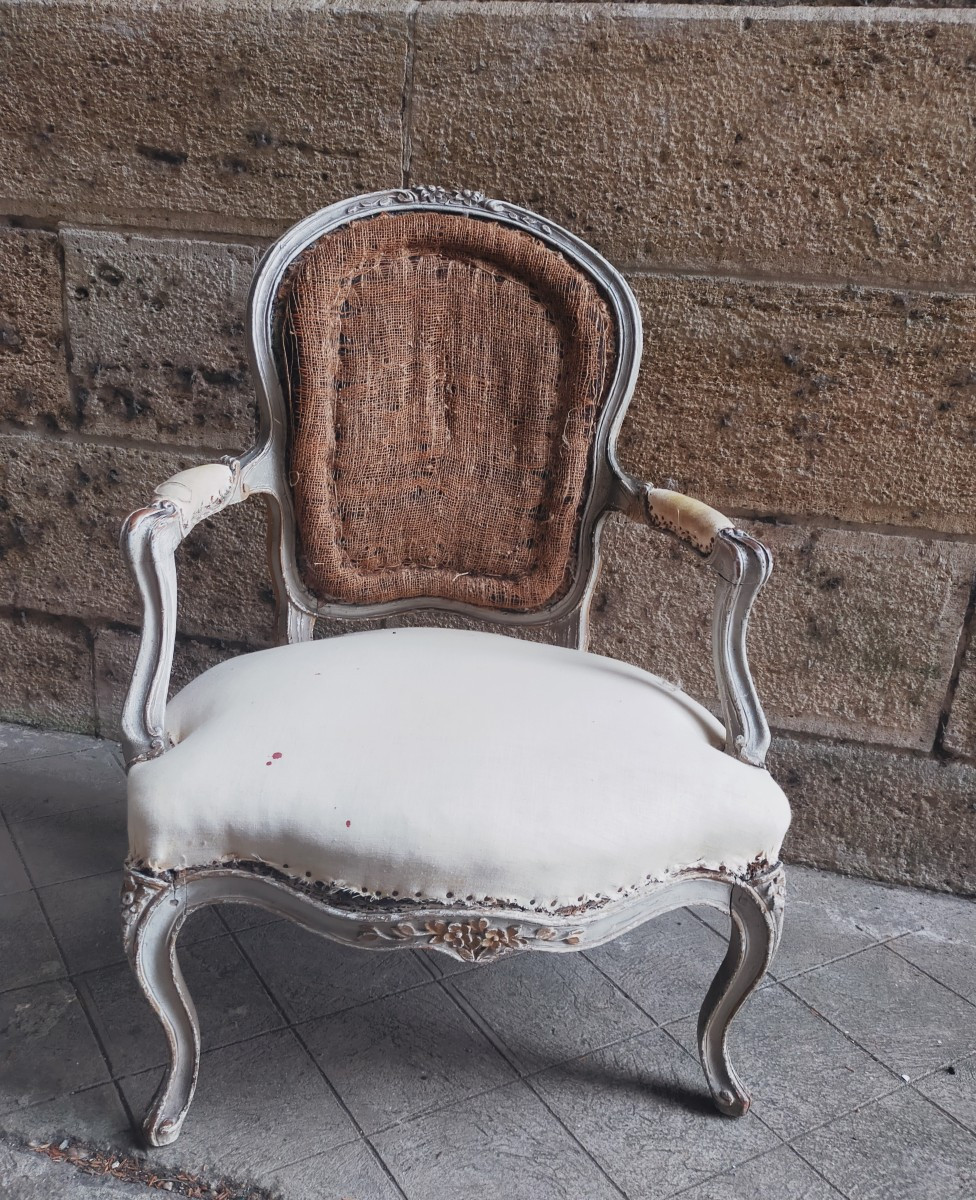 Paire de fauteuils Louis XV d'époque 18ème-photo-3