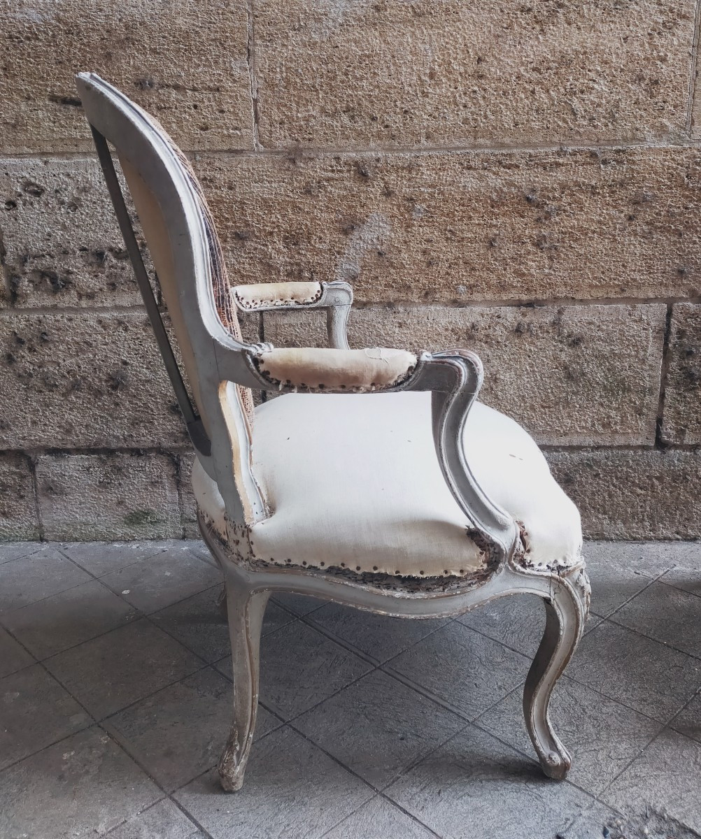 Paire de fauteuils Louis XV d'époque 18ème-photo-6