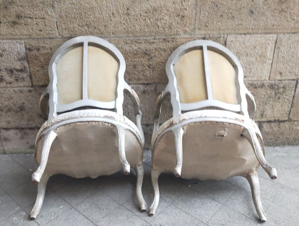 Paire de fauteuils Louis XV d'époque 18ème-photo-8