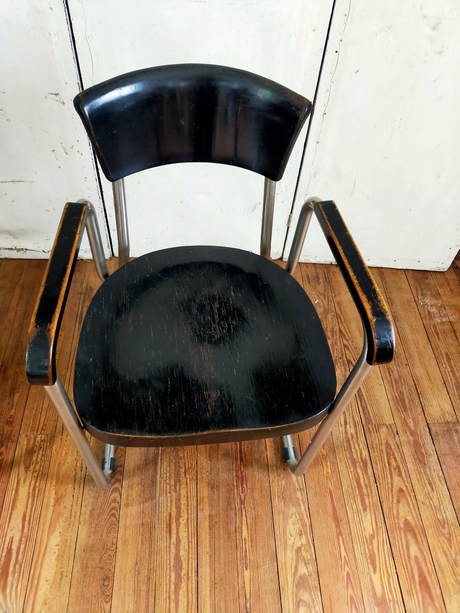 Paire de fauteuils Thonet par Emille Guilhot-photo-3