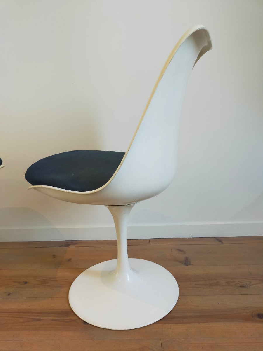 4 Saarinen Tulip Chairs For Knoll -photo-2