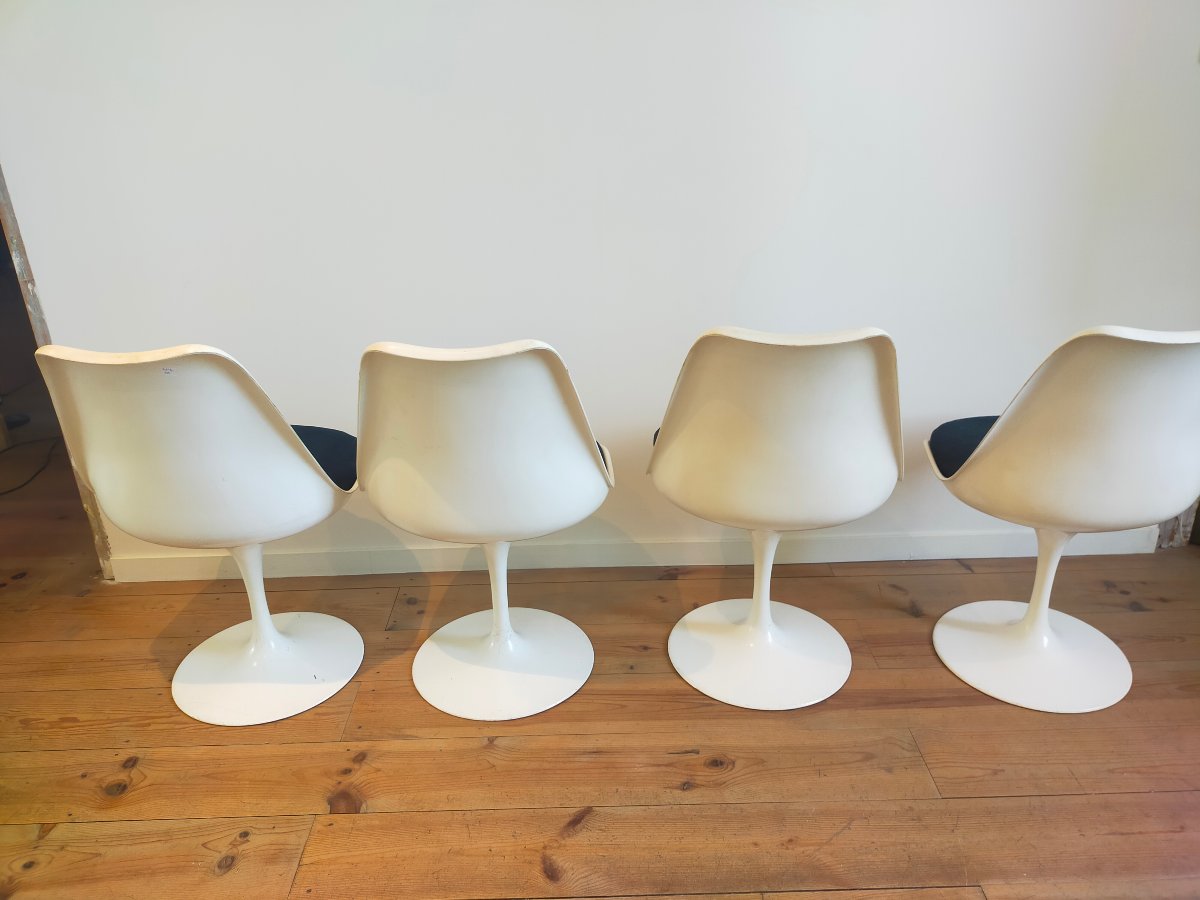 4 Saarinen Tulip Chairs For Knoll -photo-4