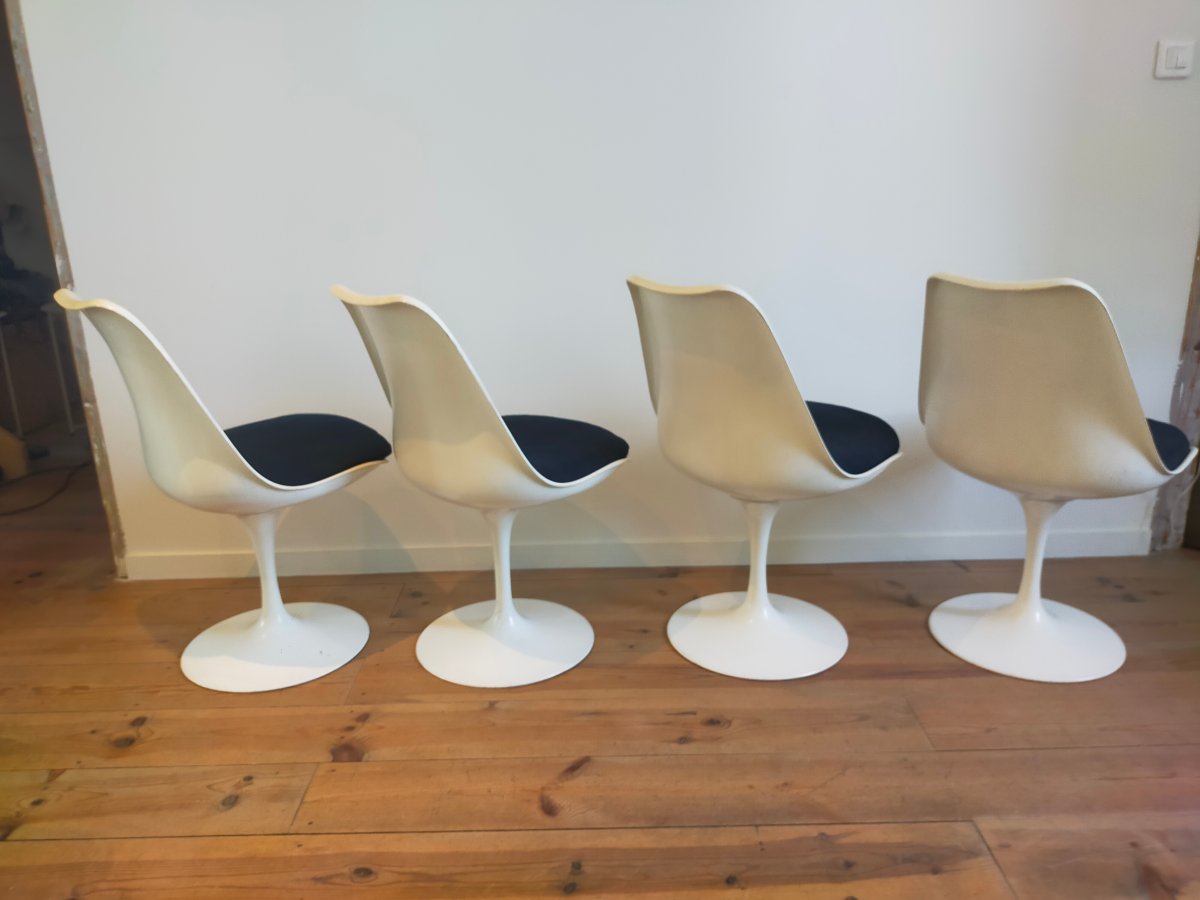 4 Saarinen Tulip Chairs For Knoll -photo-8