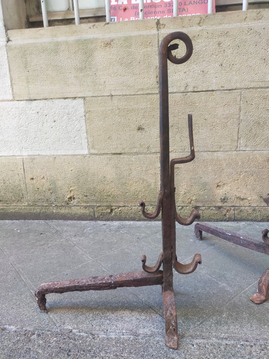 Paire de chenets landiers 17ème-photo-1