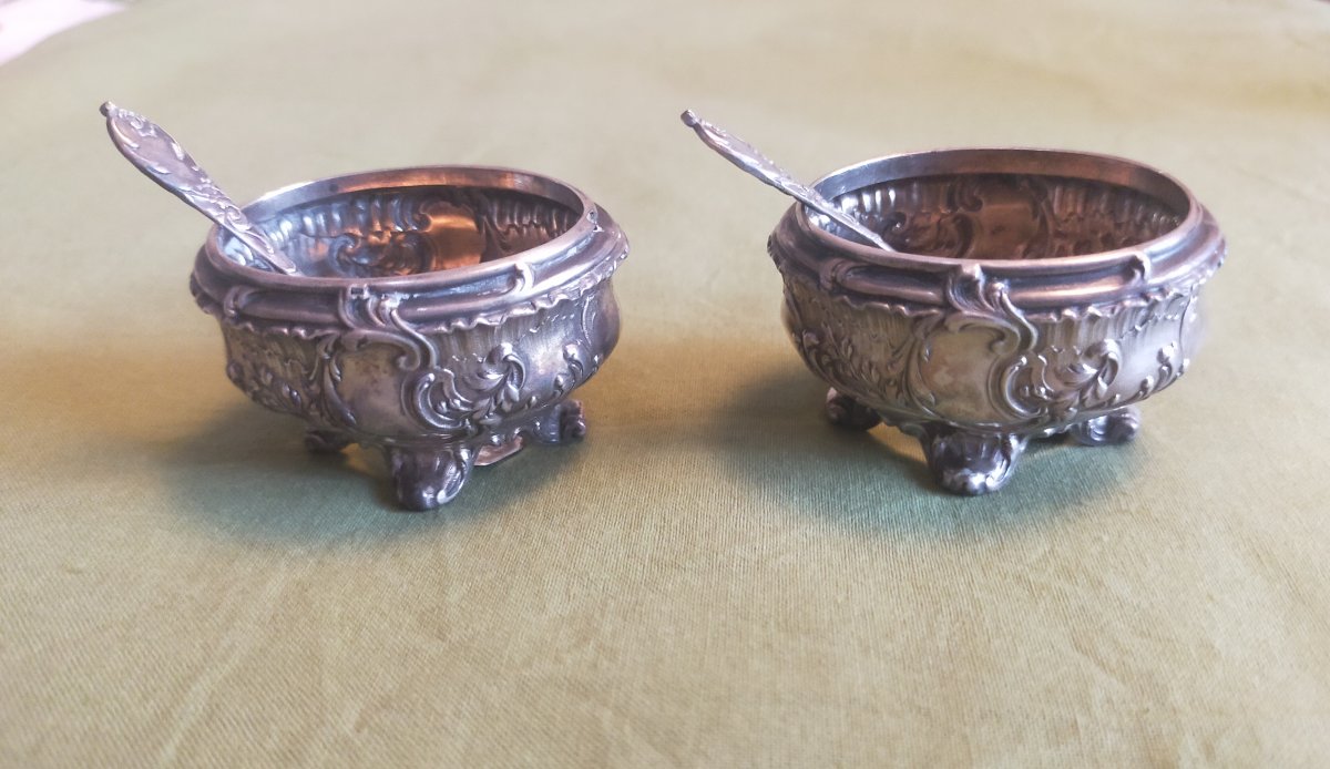 Paire de salière en argent -photo-3