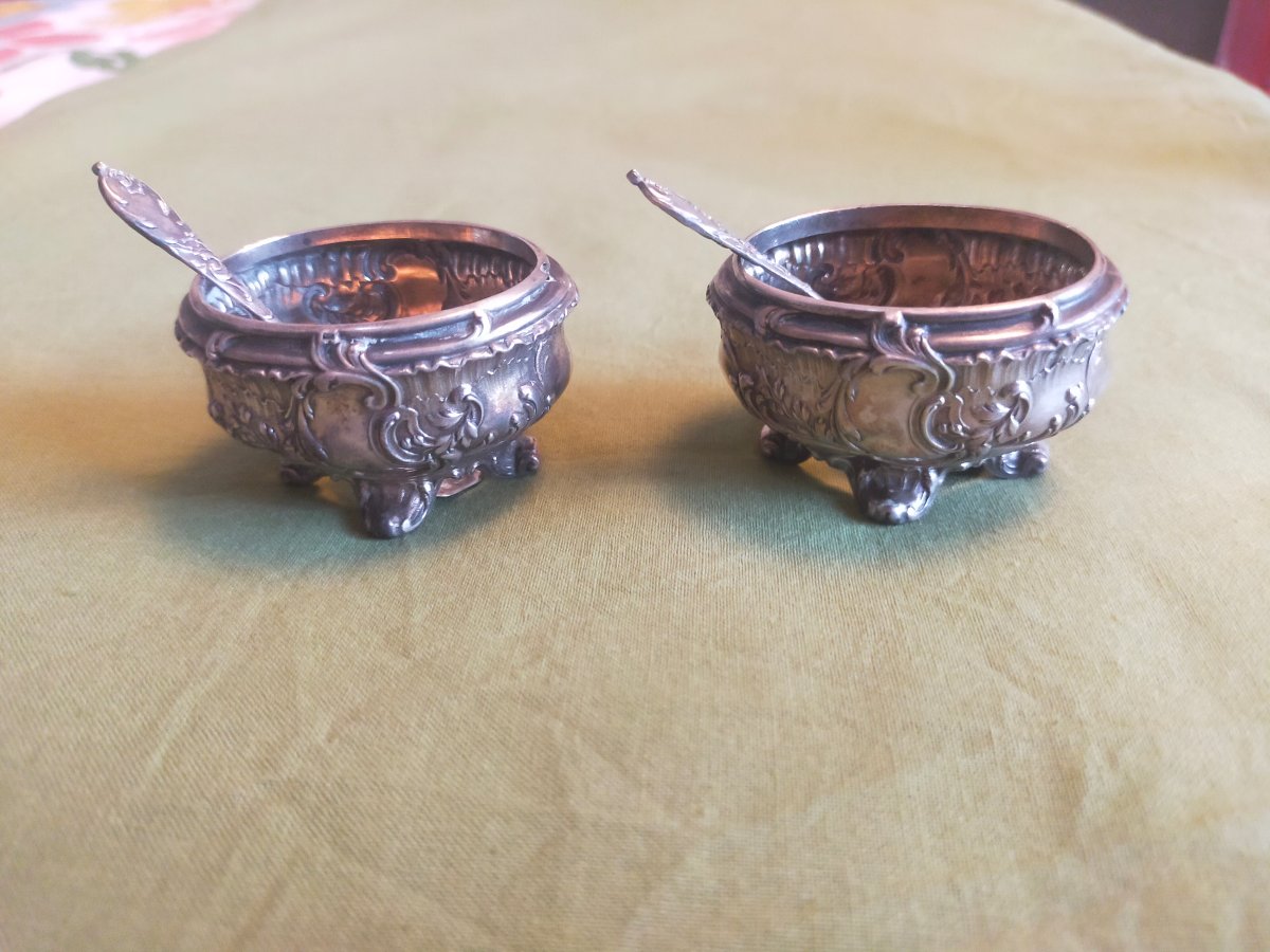 Paire de salière en argent -photo-5