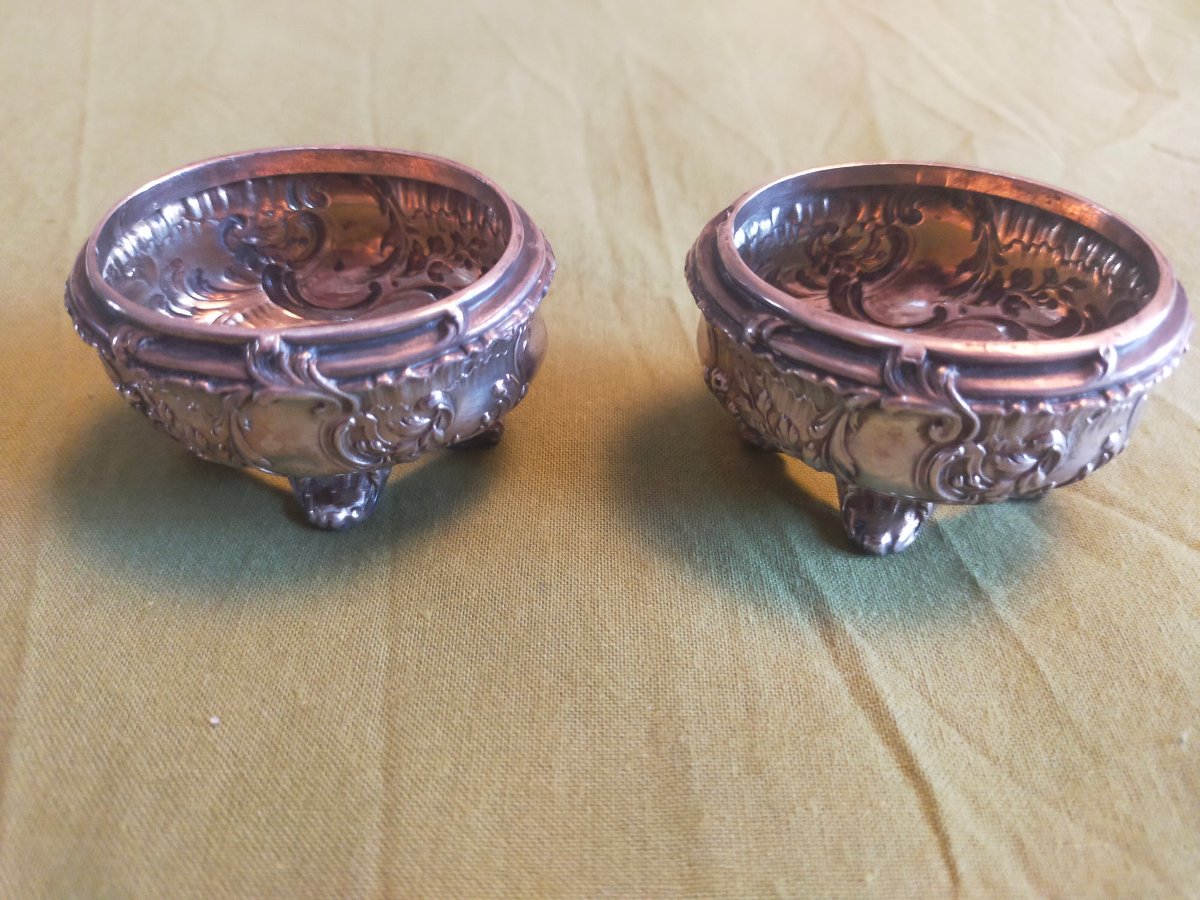 Paire de salière en argent -photo-7