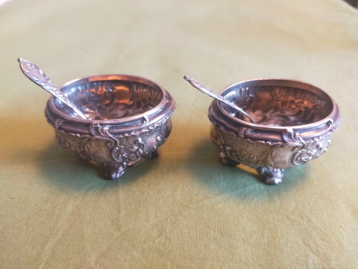 Paire de salière en argent 