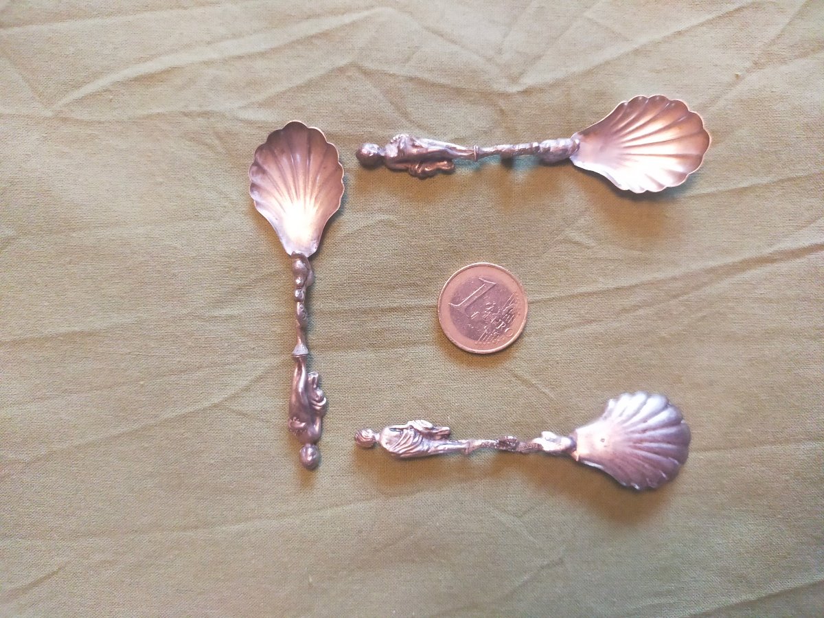 3 Silver Salt Spoons-photo-2