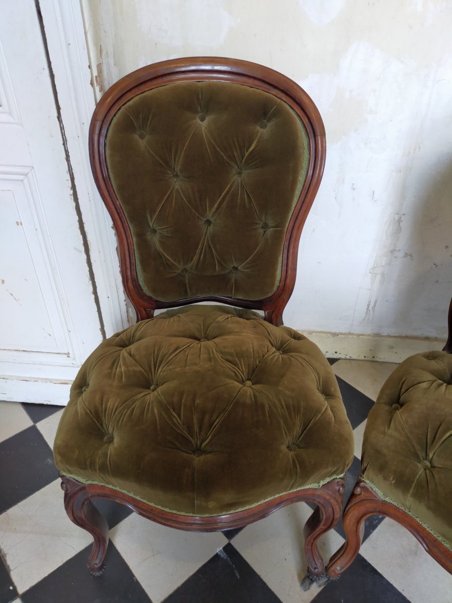 Pair Of Napoleon 3 Padded Chairs-photo-3