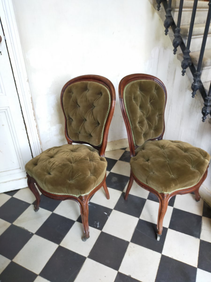 Pair Of Napoleon 3 Padded Chairs