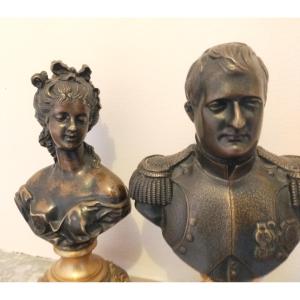 Pair Of Bronze Statues Of Josephine And Napoleon