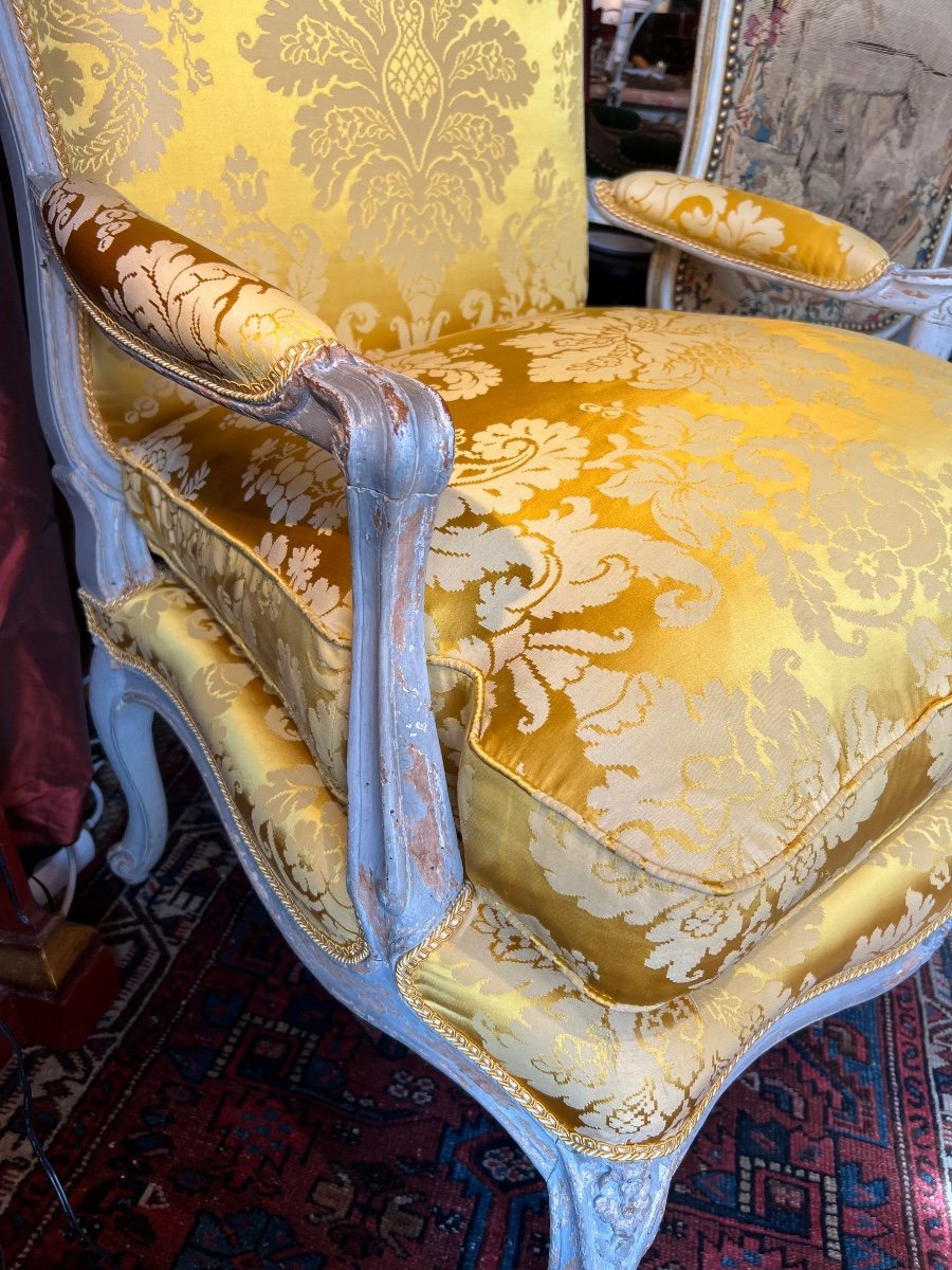 Large fauteuil à la Reine estampillé N-Q FOLIOT, époque Louis XV, XVIIIè-photo-1