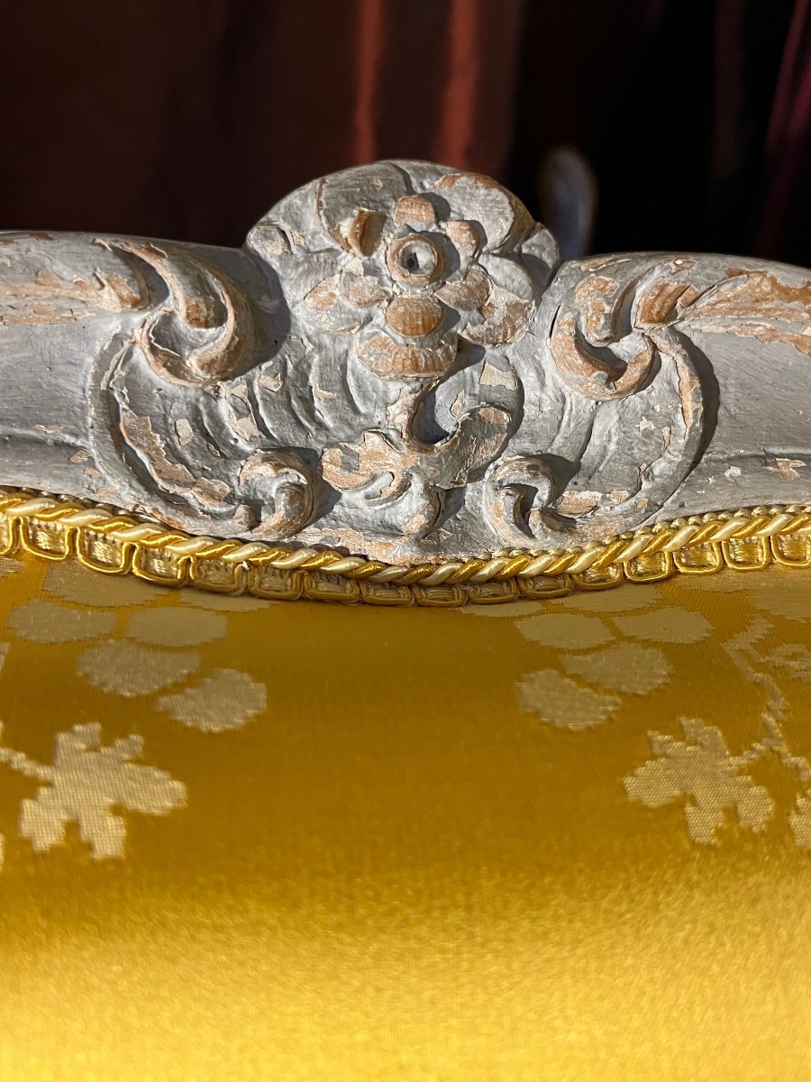 Large fauteuil à la Reine estampillé N-Q FOLIOT, époque Louis XV, XVIIIè-photo-4