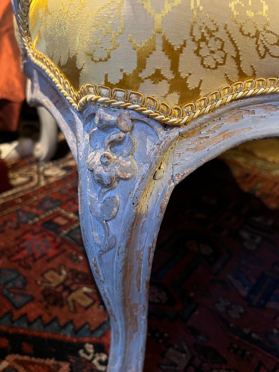 Large fauteuil à la Reine estampillé N-Q FOLIOT, époque Louis XV, XVIIIè-photo-6