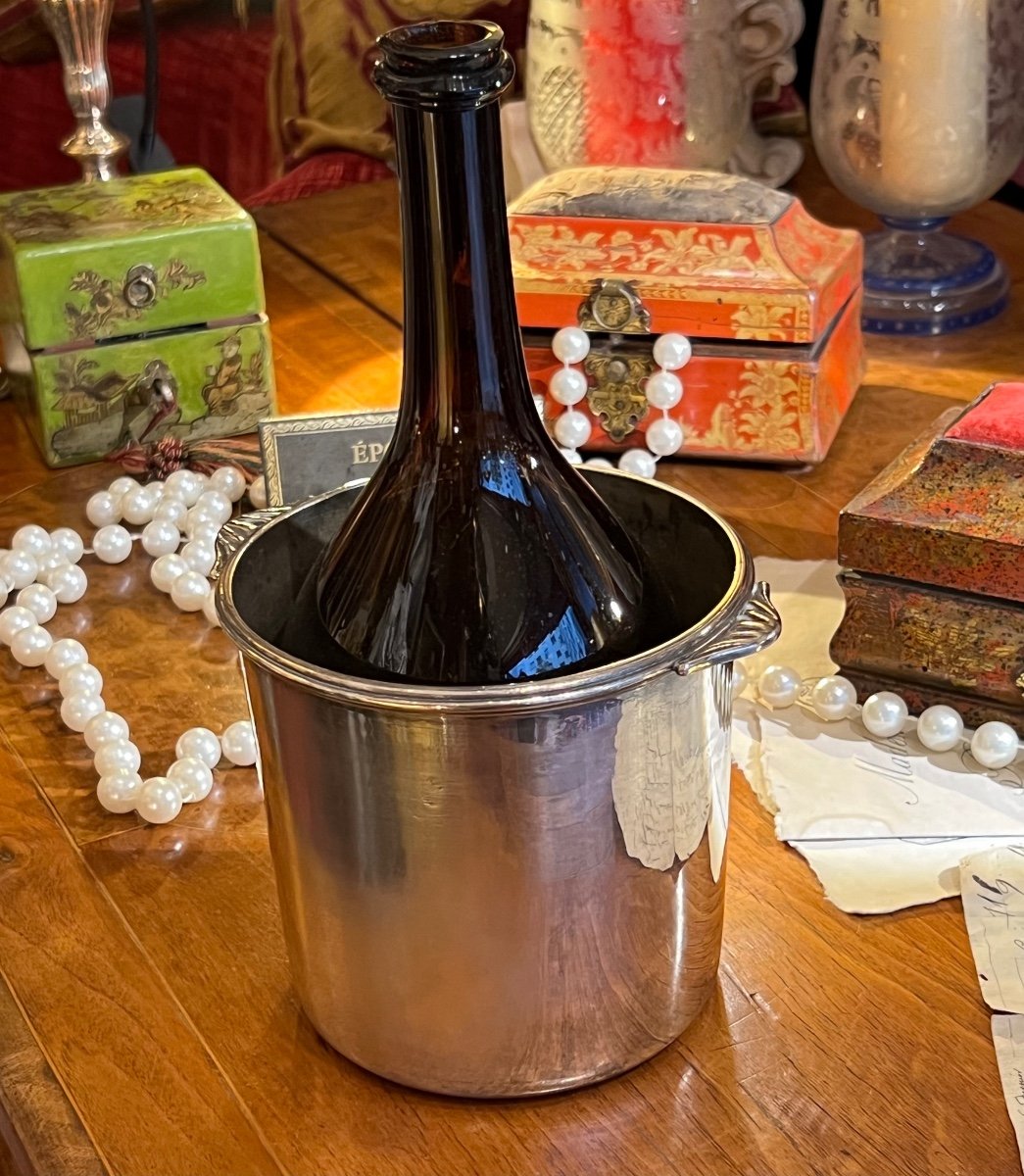 18th Century Bottle Cooler, Louis XV Period, Silver Metal