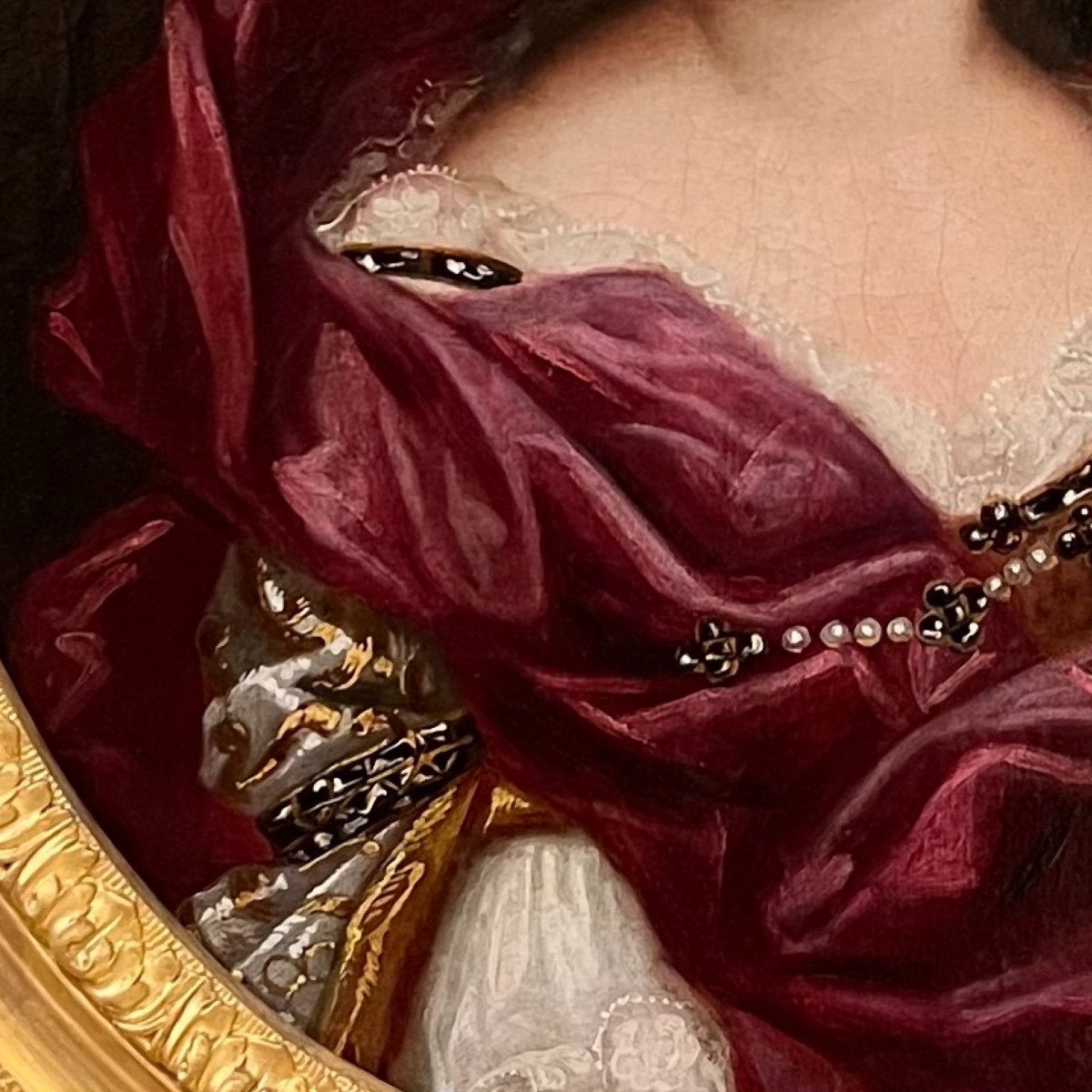 Portrait Princess Of The Blood Court Of Louis XIV, Luxuriously Dressed And Adorned Late Seventeenth. -photo-1