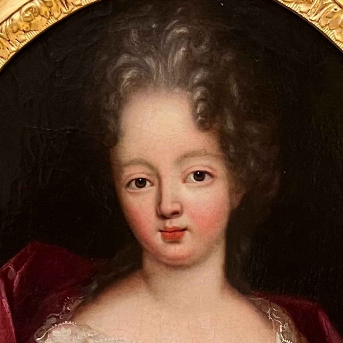 Portrait Princess Of The Blood Court Of Louis XIV, Luxuriously Dressed And Adorned Late Seventeenth. -photo-3