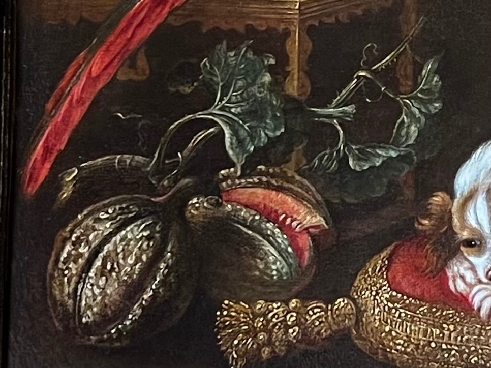  Epagneuls, Ara et fruits attr. à R. Levieux (Nîmes 1613 - Rome 1699). -photo-3