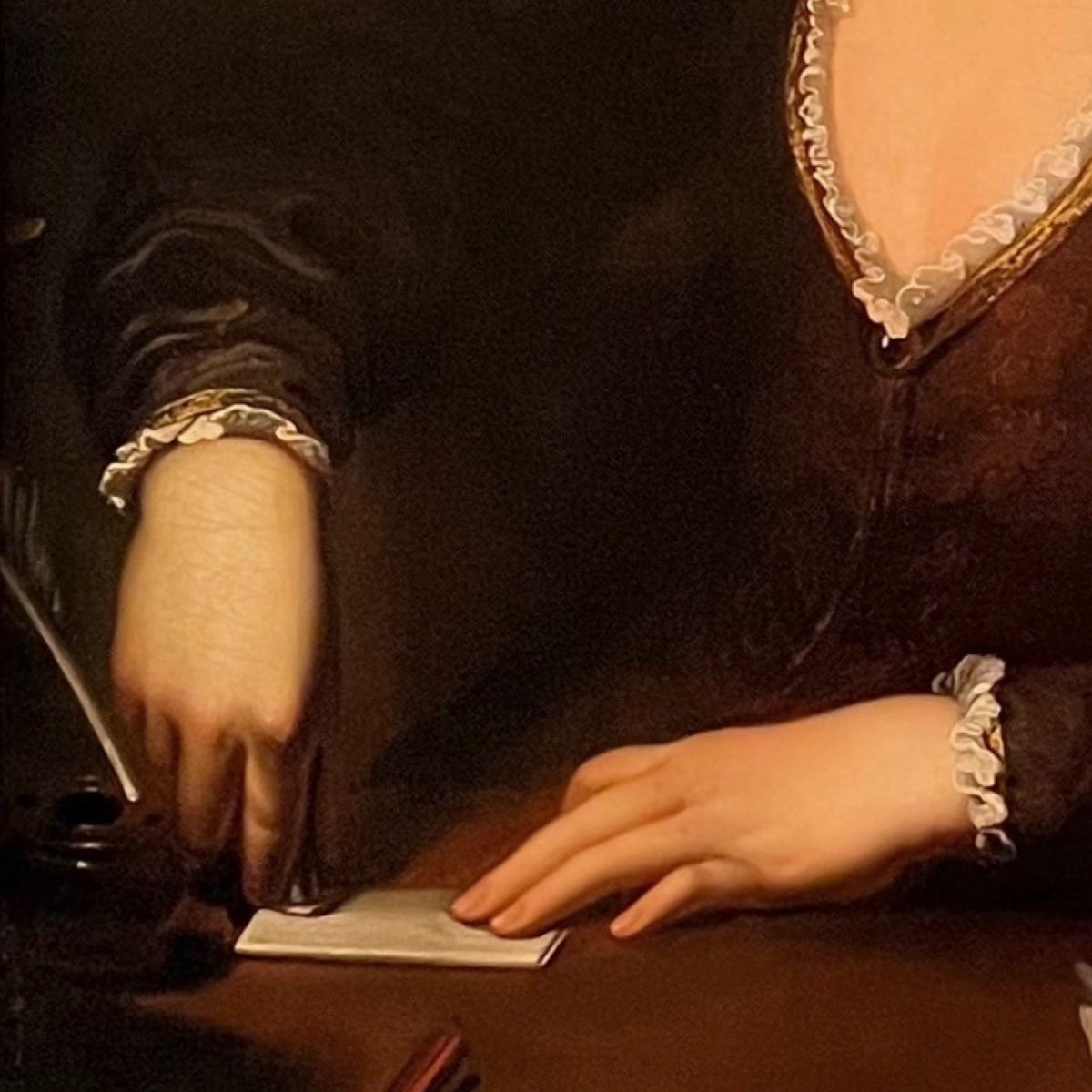 Jeune femme à sa lettre,  la fermant  à la cire, vers 1707 J.B Santerre  (atelier)-photo-6