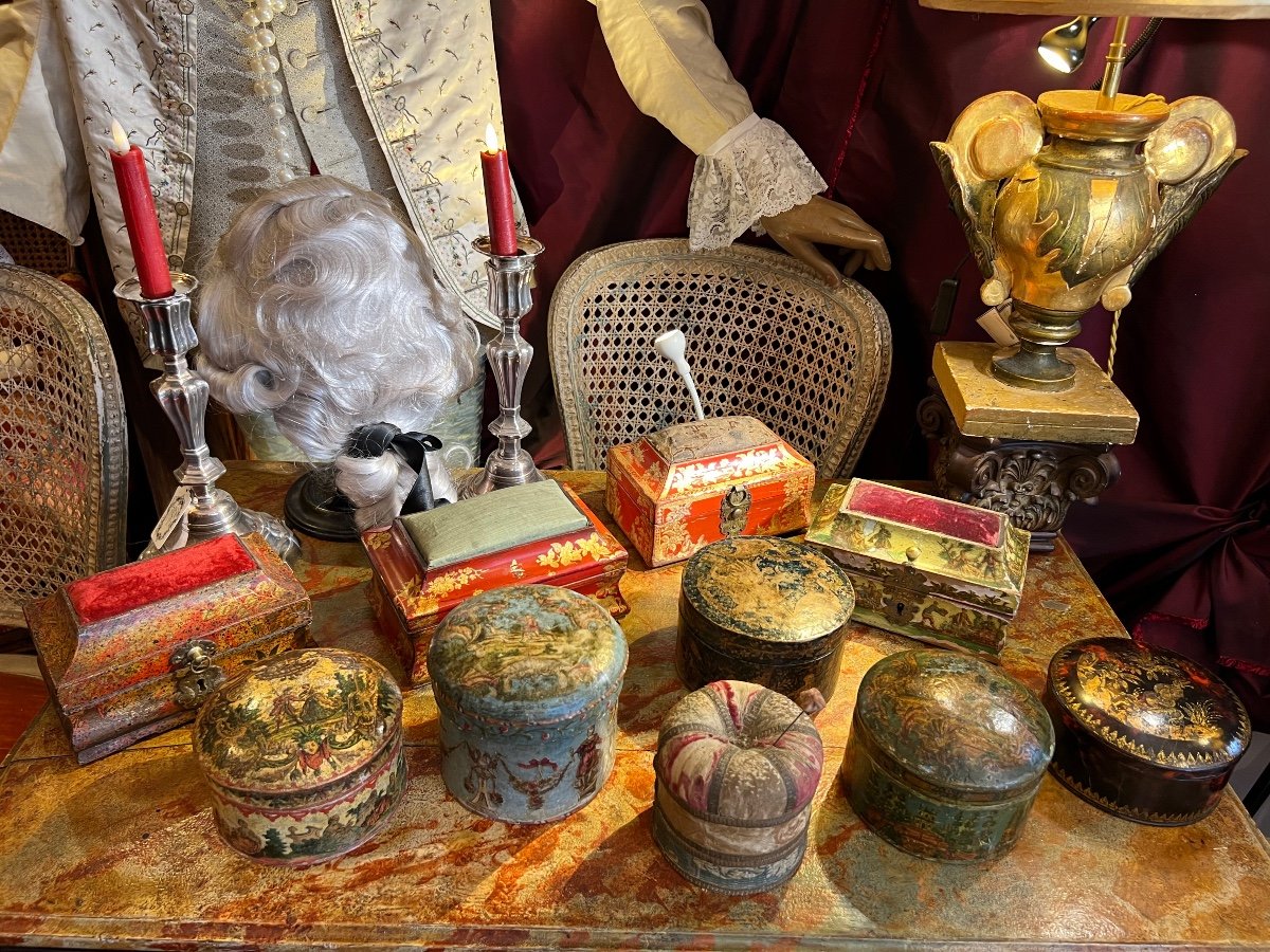 Coffret à épingles, décor d’aventurine, époque XVIIIème-photo-4