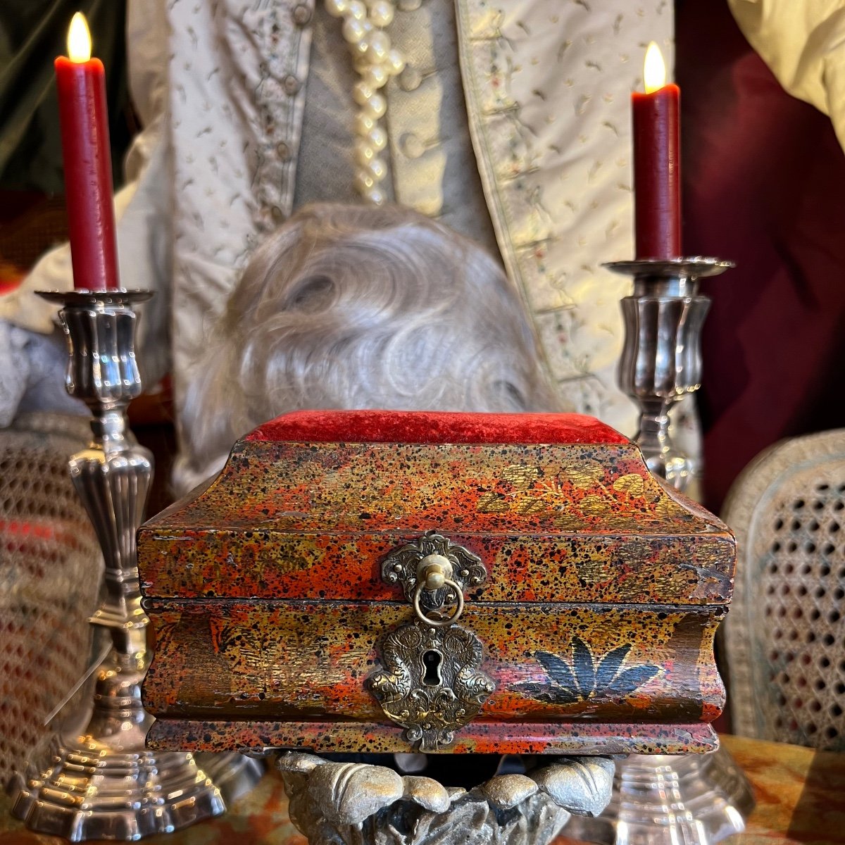 Pin Box, Aventurine Decor, 18th Century