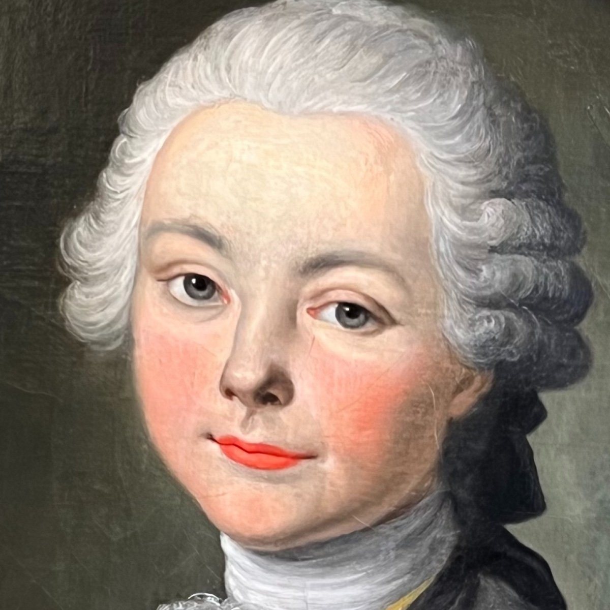 Jeune Aristocrate, vers 1760, époque Louis XV, école Française, huile sur toile. . -photo-1